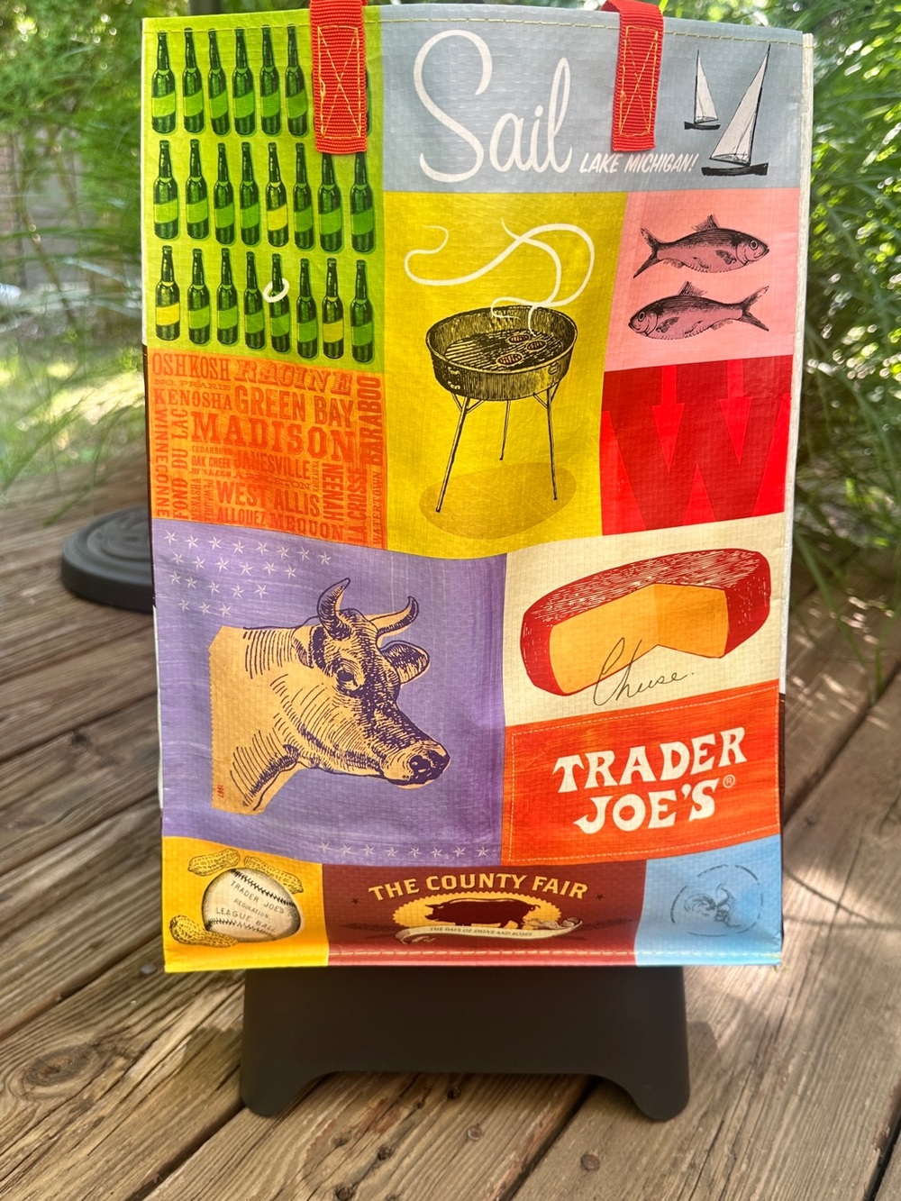 NWT Wisconsin Trader Joe's Reusable Durable Tote Bag